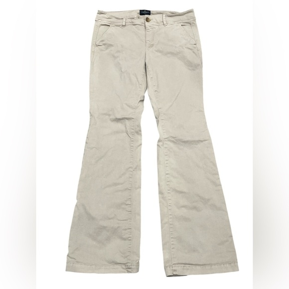 American Eagle Kick Boot Women's Khaki Pants Size 12 Long - Picture 1 of 4